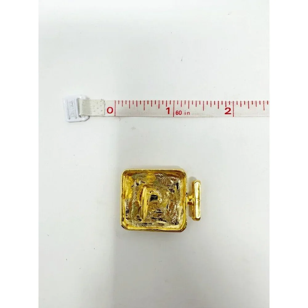 Chanel Coco Logo Vintage Perfume Parfum Bottle Large Gold Metal Clip On Earrings
